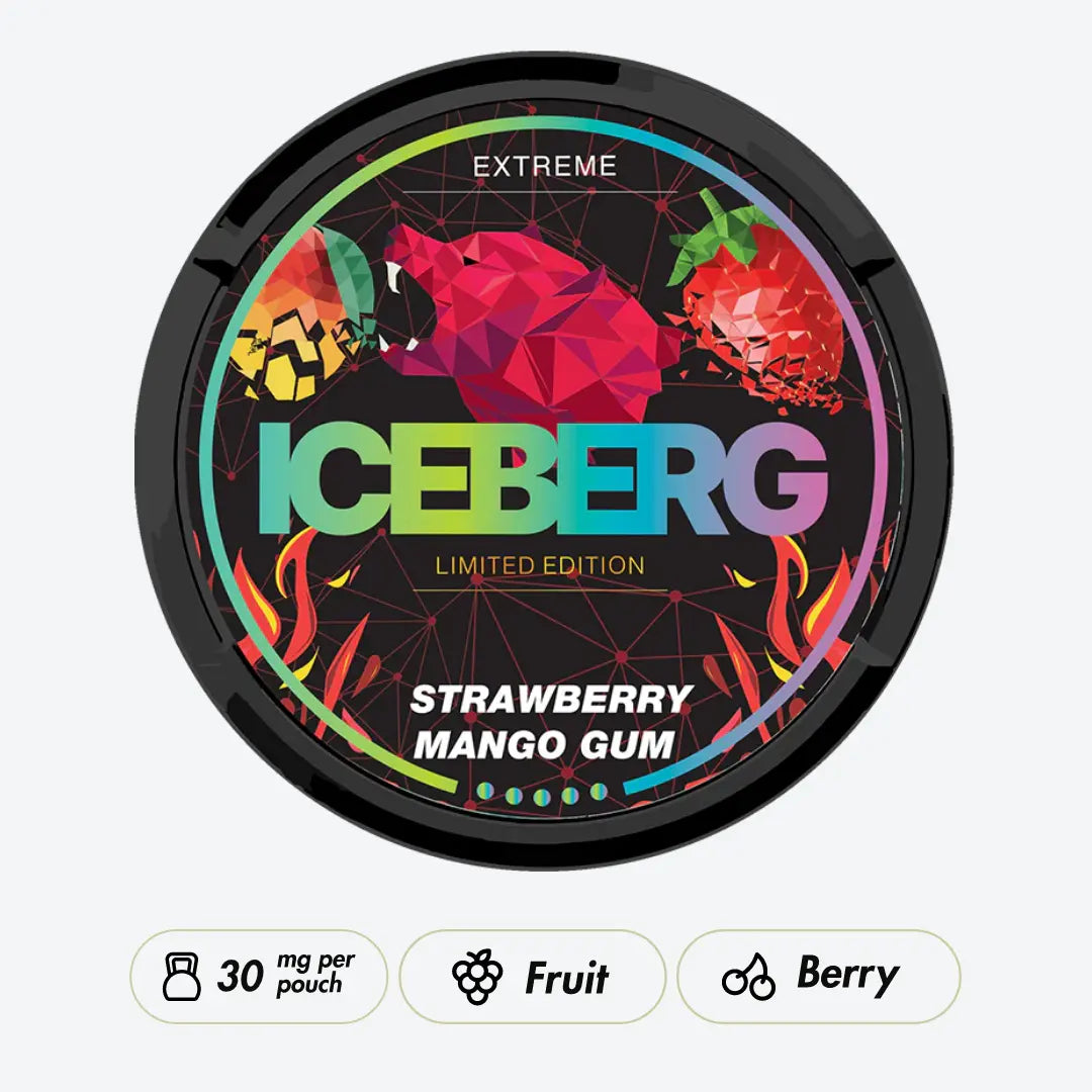 Iceberg Strawberry Mango Gum 50mg - Pouchdaddy
