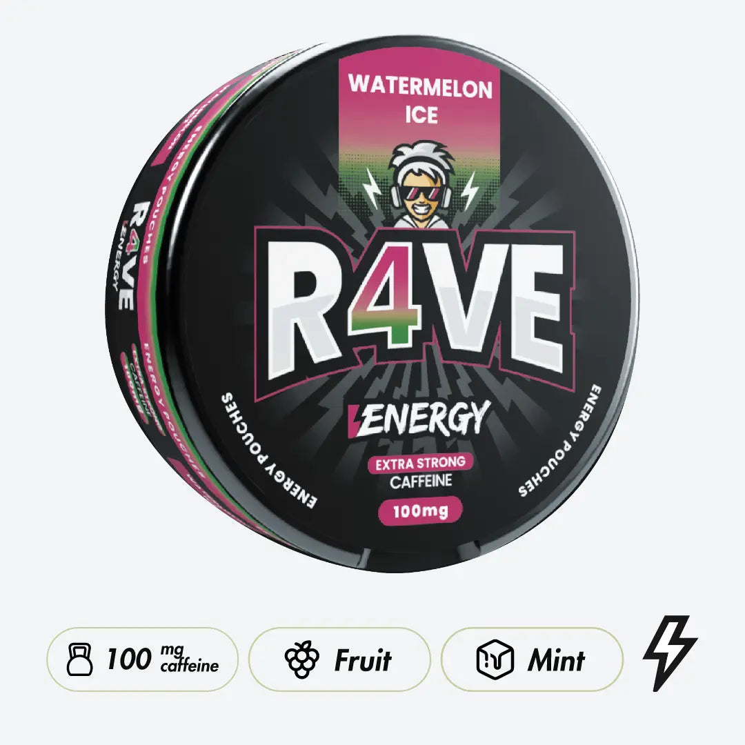 R4VE Watermelon Ice 100mg Caffeine Pouches - Pouchdaddy