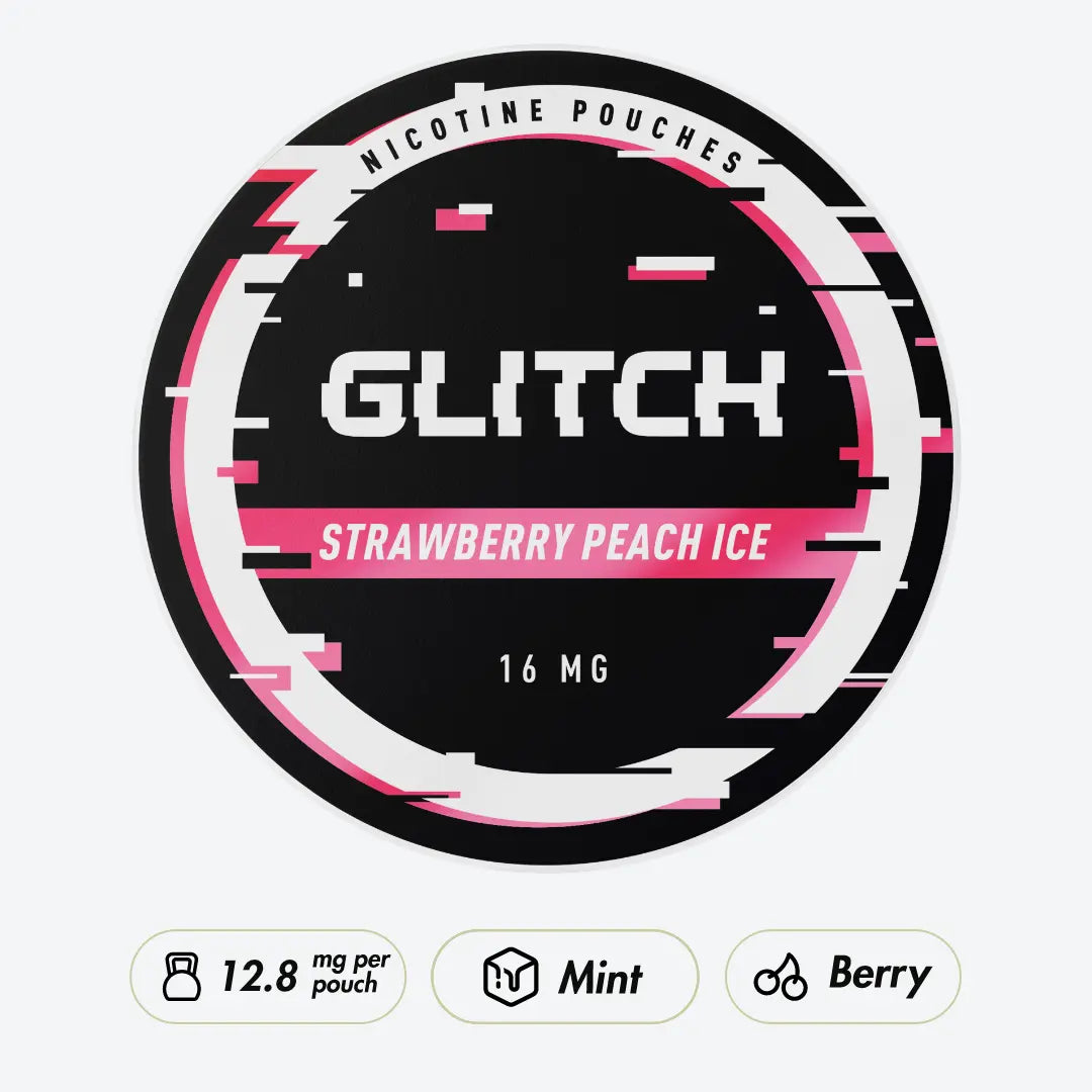 Glitch Strawberry Peach Ice Strong - Pouchdaddy