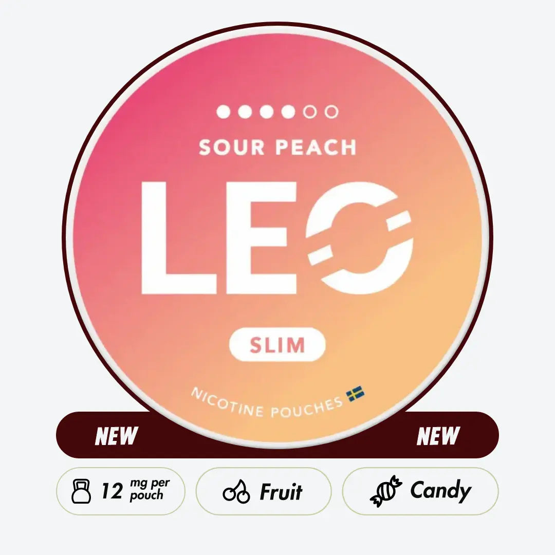 LEO Sour Peach Strong - Pouchdaddy